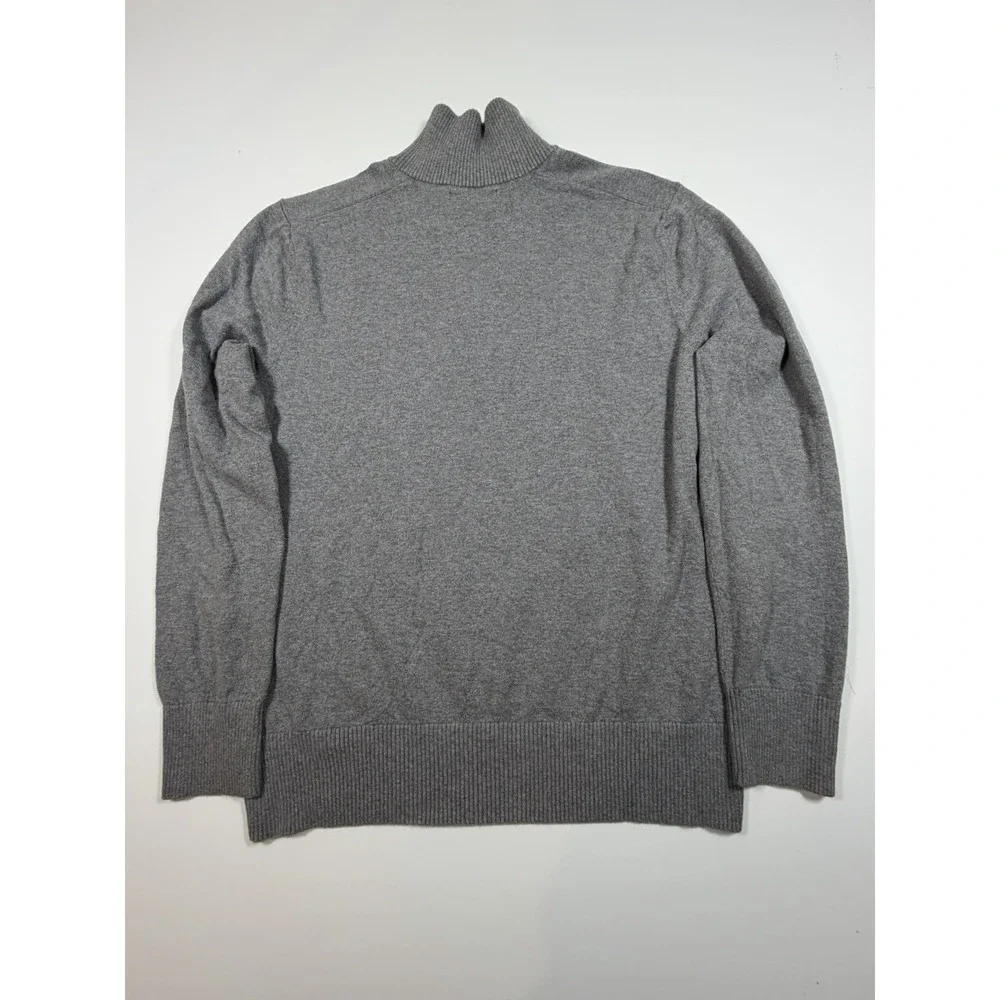 Banana Republic Cotton Cashmere 1/4 Zip Sweater Gray Mens Large Pullover